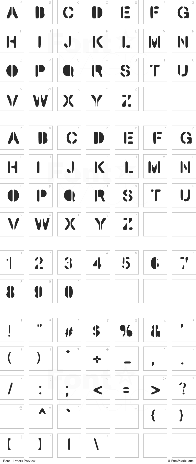 The Second World War Font - All Latters Preview Chart
